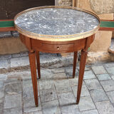 Side table Bouillotte Louis XVI black marble