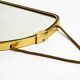 Beautiful small mid-century brass wall mirror with braided hanging strap