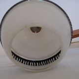 Scandinavian style glass and wood hanging lamp