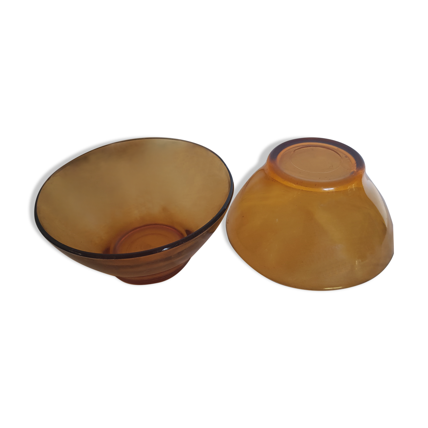 Duo of amber bowls
