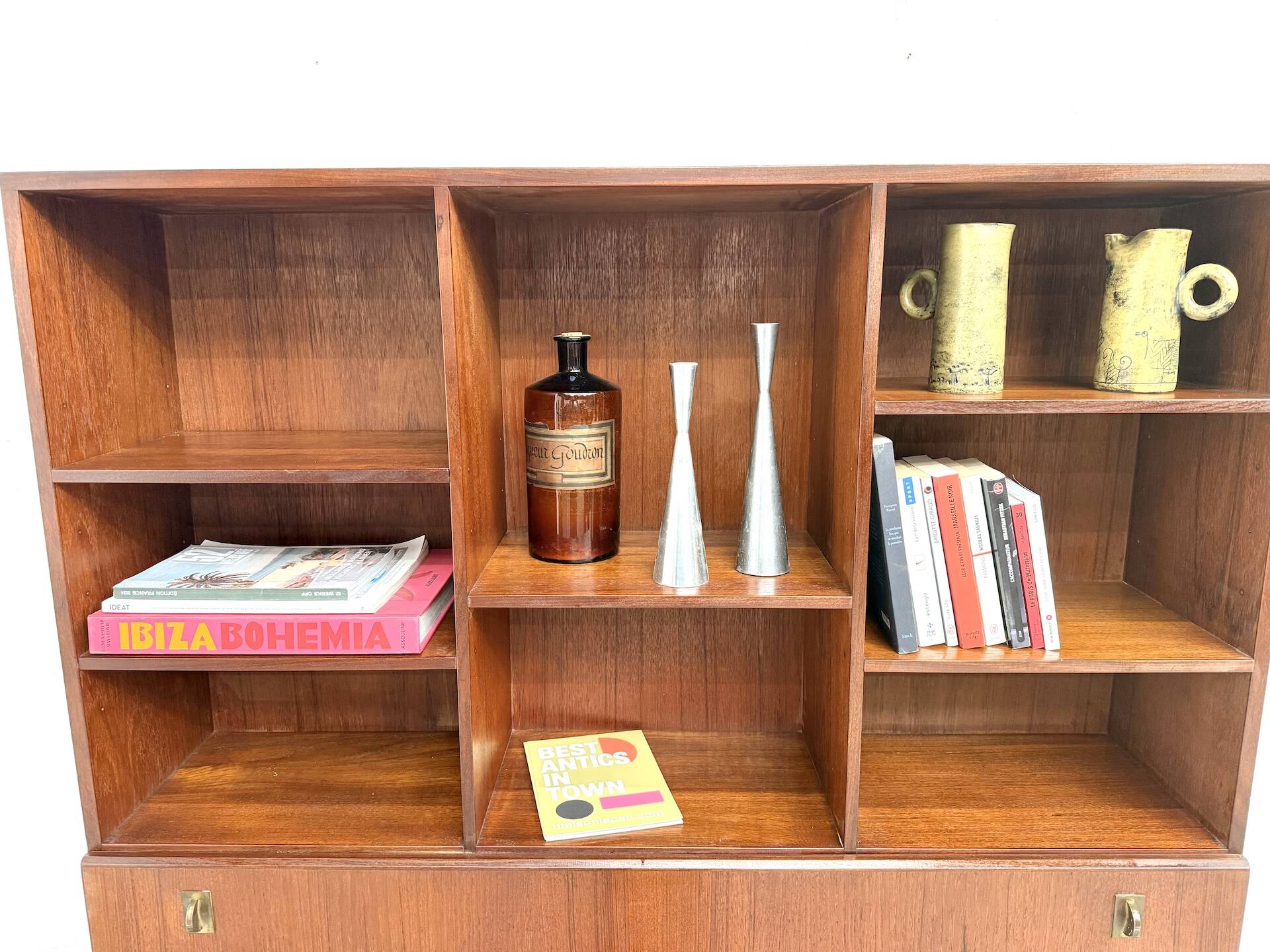 Teak and brass bookshelf designed by Peter Løvig Nielsen, CI.