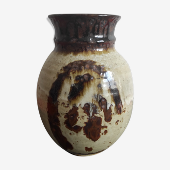 Enamelled sandstone vase – 60s/70s