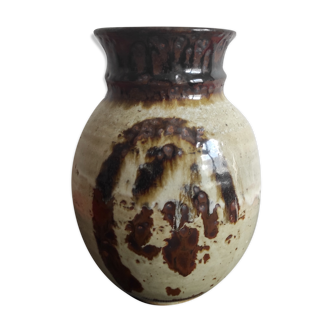 Enamelled sandstone vase – 60s/70s