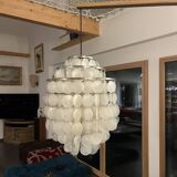 Pearlescent pellet chandelier