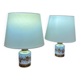 Pair of ceramic lamps "1950s scandinavian design".