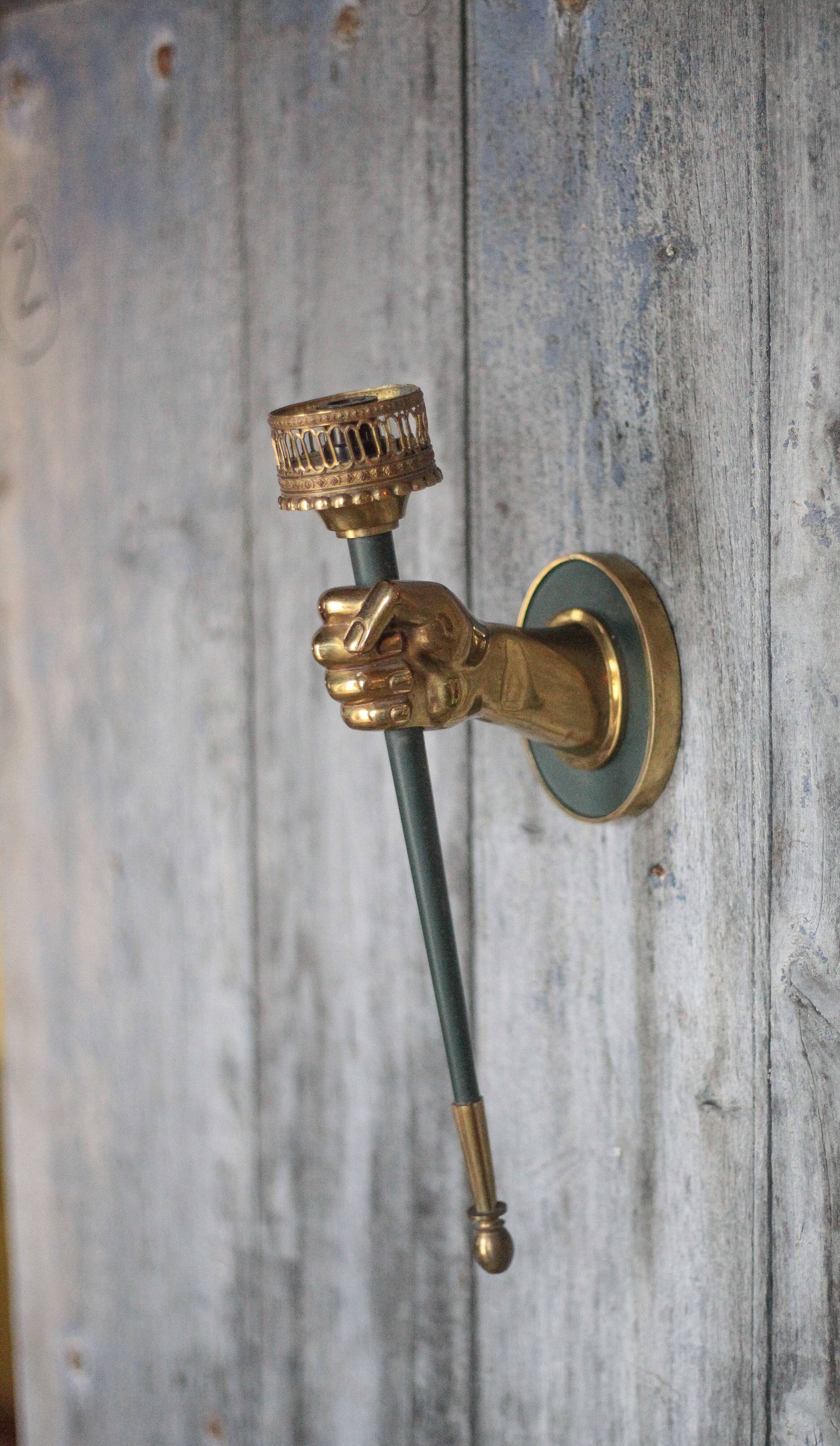 Bronze wall light Lucien Gau vintage, wall sconce, vintage hand sconce.