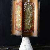 Brutalist design lamp in ceramic and metal - Accolay