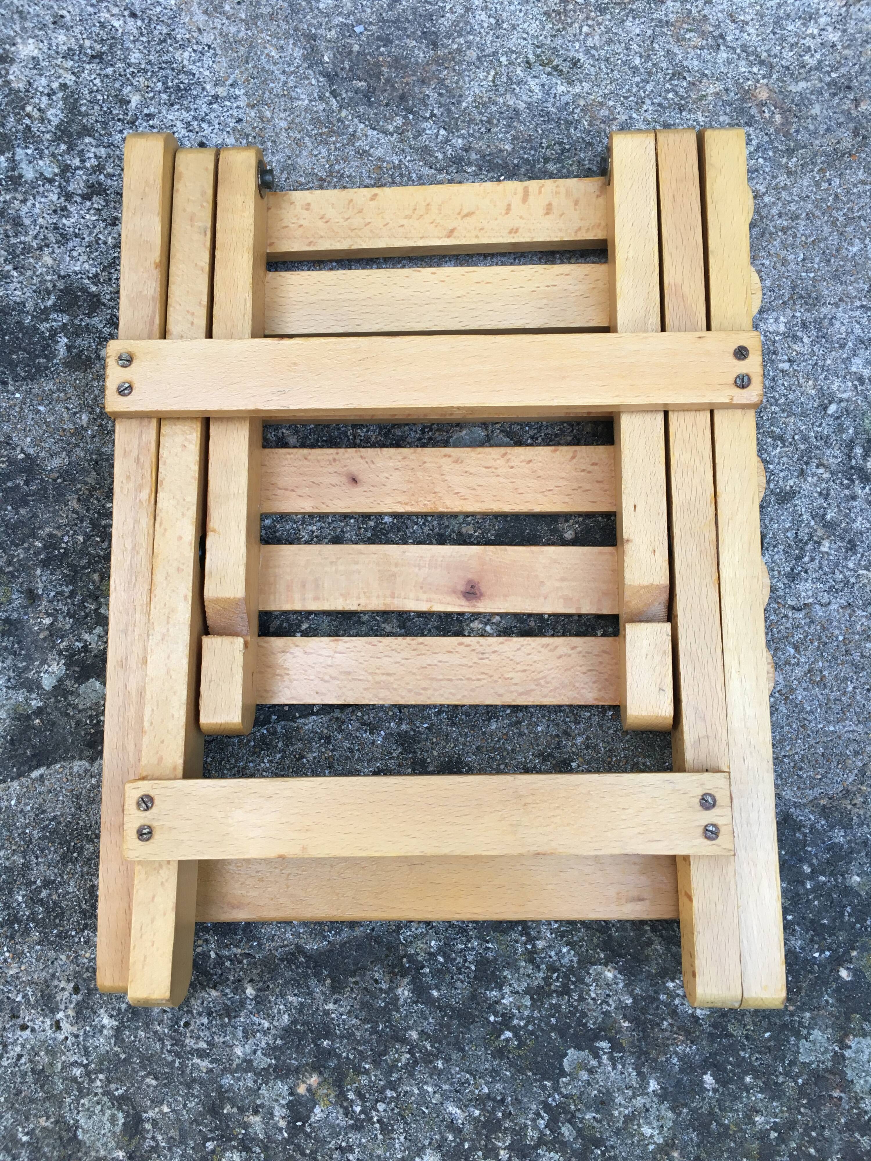 Vintage wooden folding stool