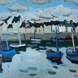 HST painting "Port of Cherbourg" Marine Normandy / Brittany by Robert Leboucher