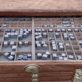 Printing cabinet 16 drawers with these lead letters