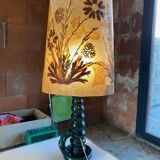 Vintage table lamp with herbarium shade