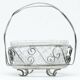 Sugar bowl, postmodernism, silver-plated brass, glass, HEFRA, Poland, 1970s