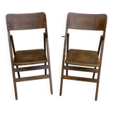 Pair of Baumann folding bistro chairs