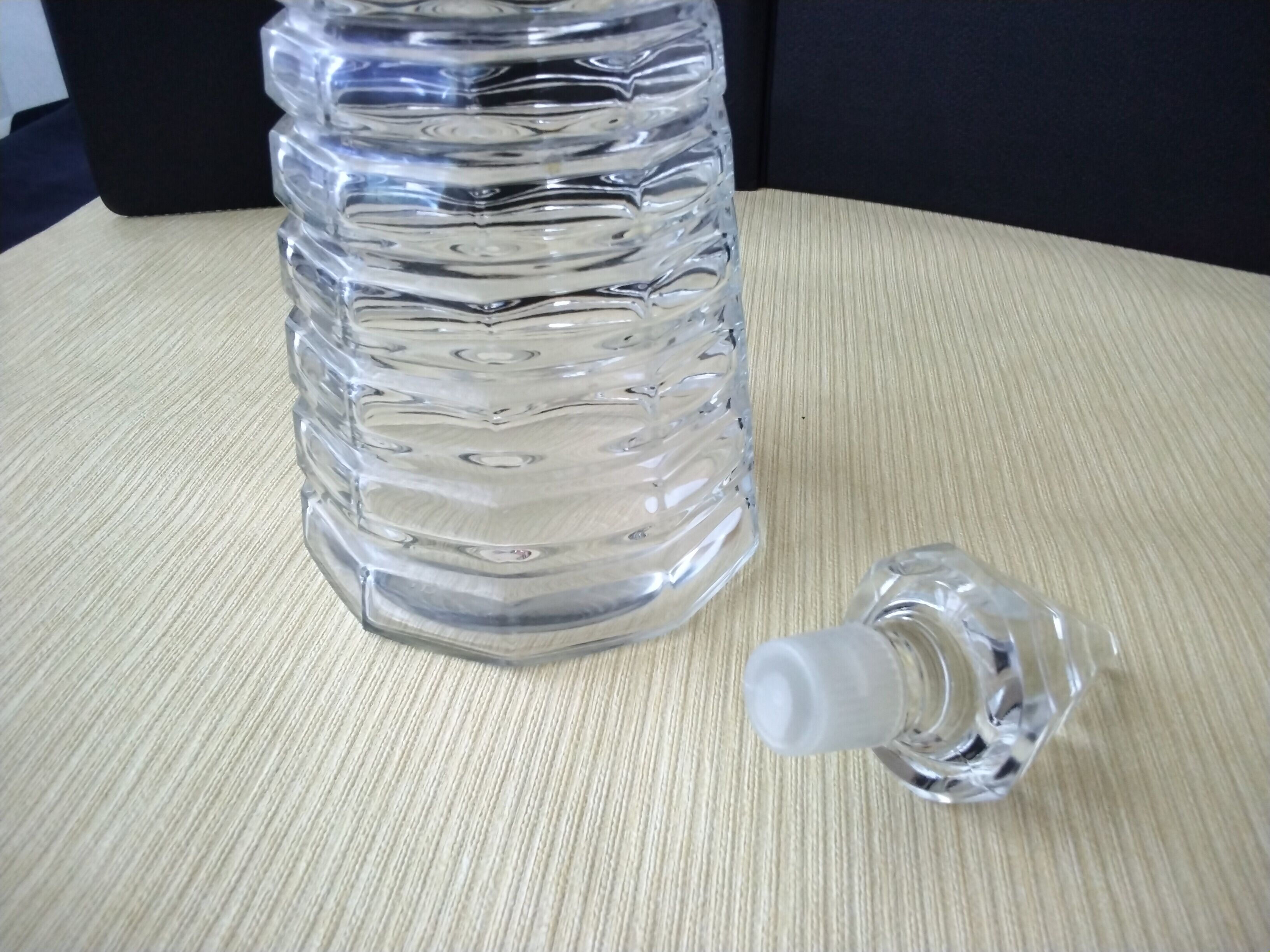 Glass perfume or eau de toilette bottle