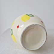 Vase/Pichet en céramique citron & pois - Vintage