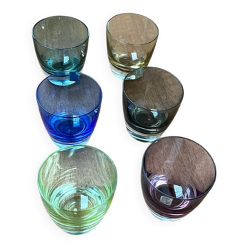Coloured Space Age shot glasses by Gral, mid-century German, 1960s, set of 5.
