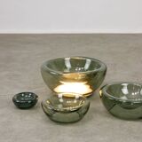 Lampe de table vintage italienne Cascade en verre fumé, années 1970