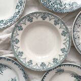 6 mismatched Saint Amand ironstone soup plates