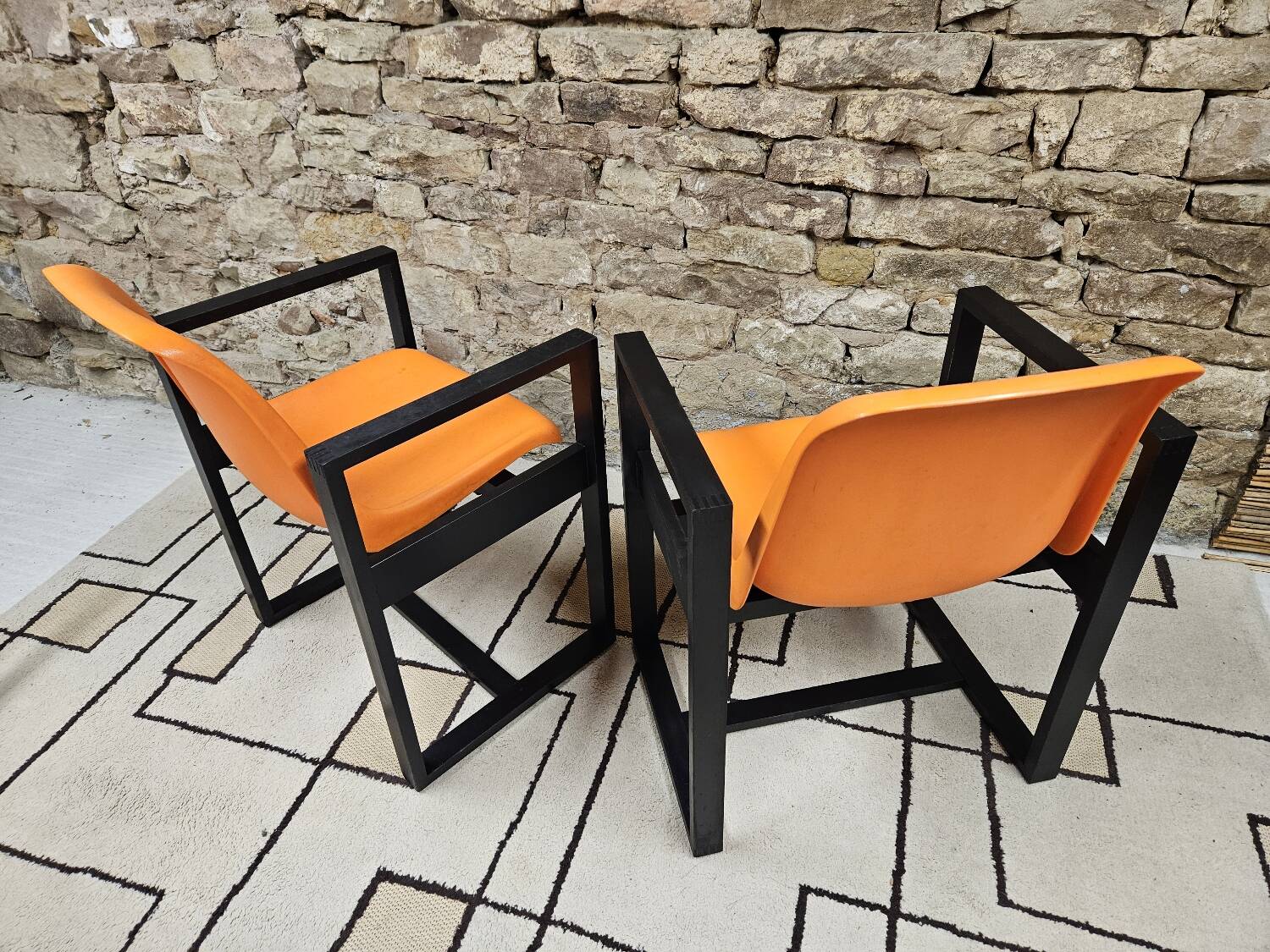 Set of 4 1970s Space Age armchairs