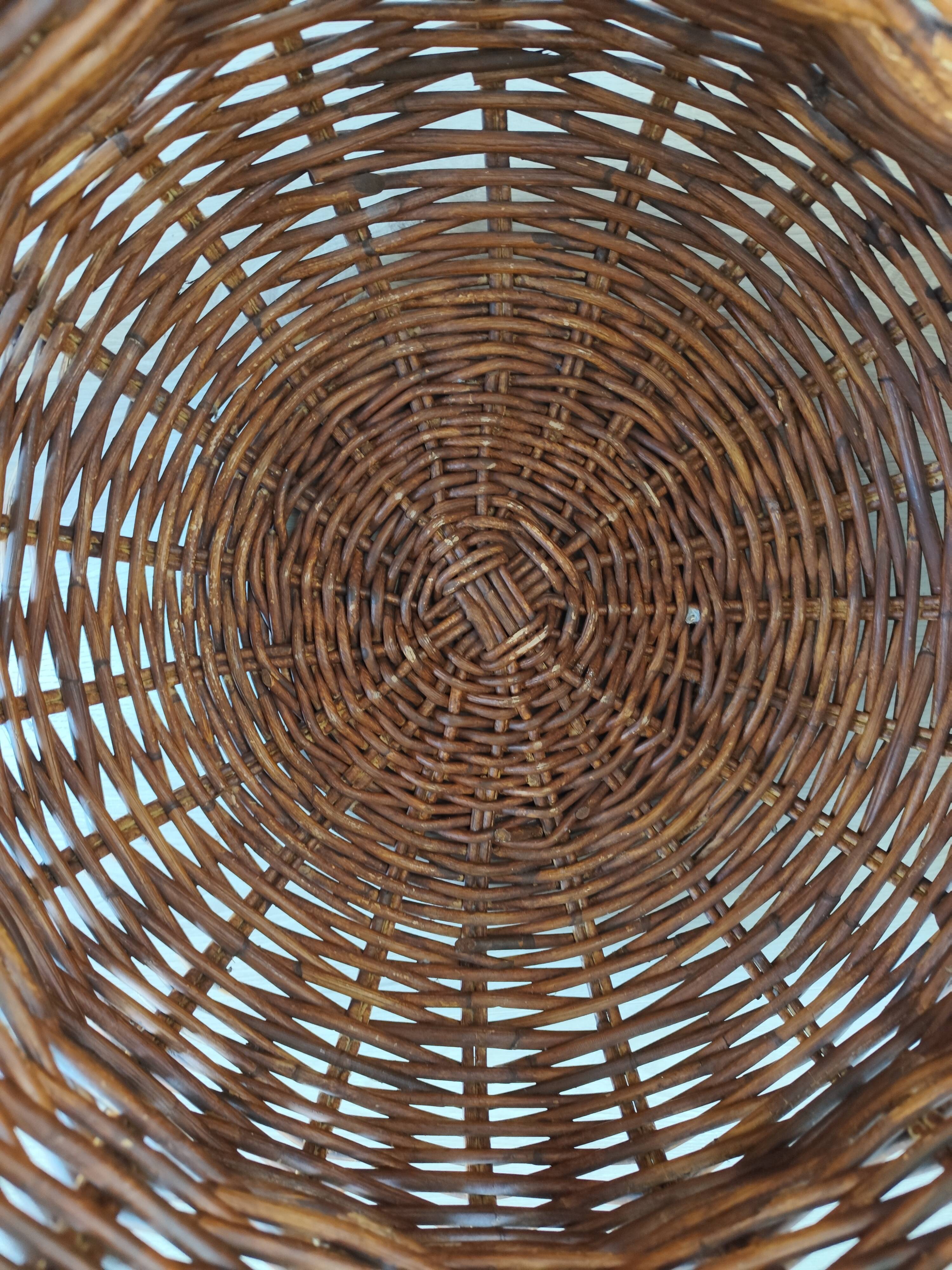 Vintage rattan planter basket