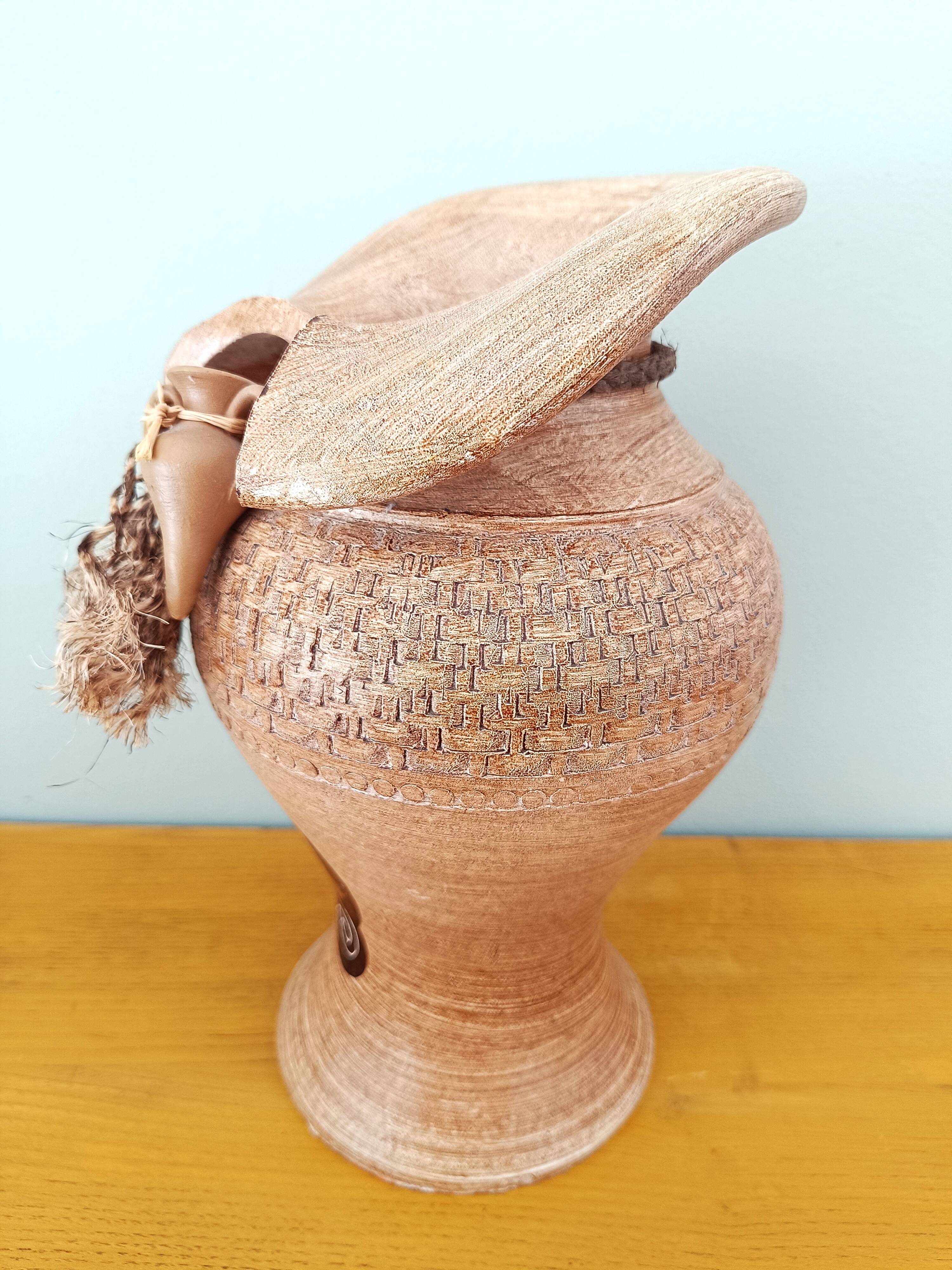 Decorative terracotta vase