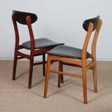 Set of 4 vintage wooden chairs in Scandinavian style, 1960.
