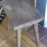 Brutalist wooden stool