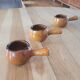 3 glazed earthenware pans