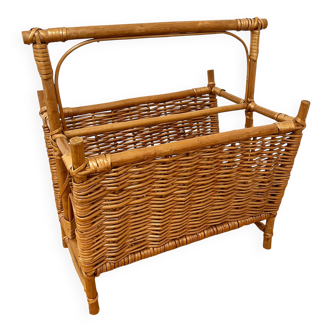 Rattan magazine rack - 60s/70s - Riviera spirit