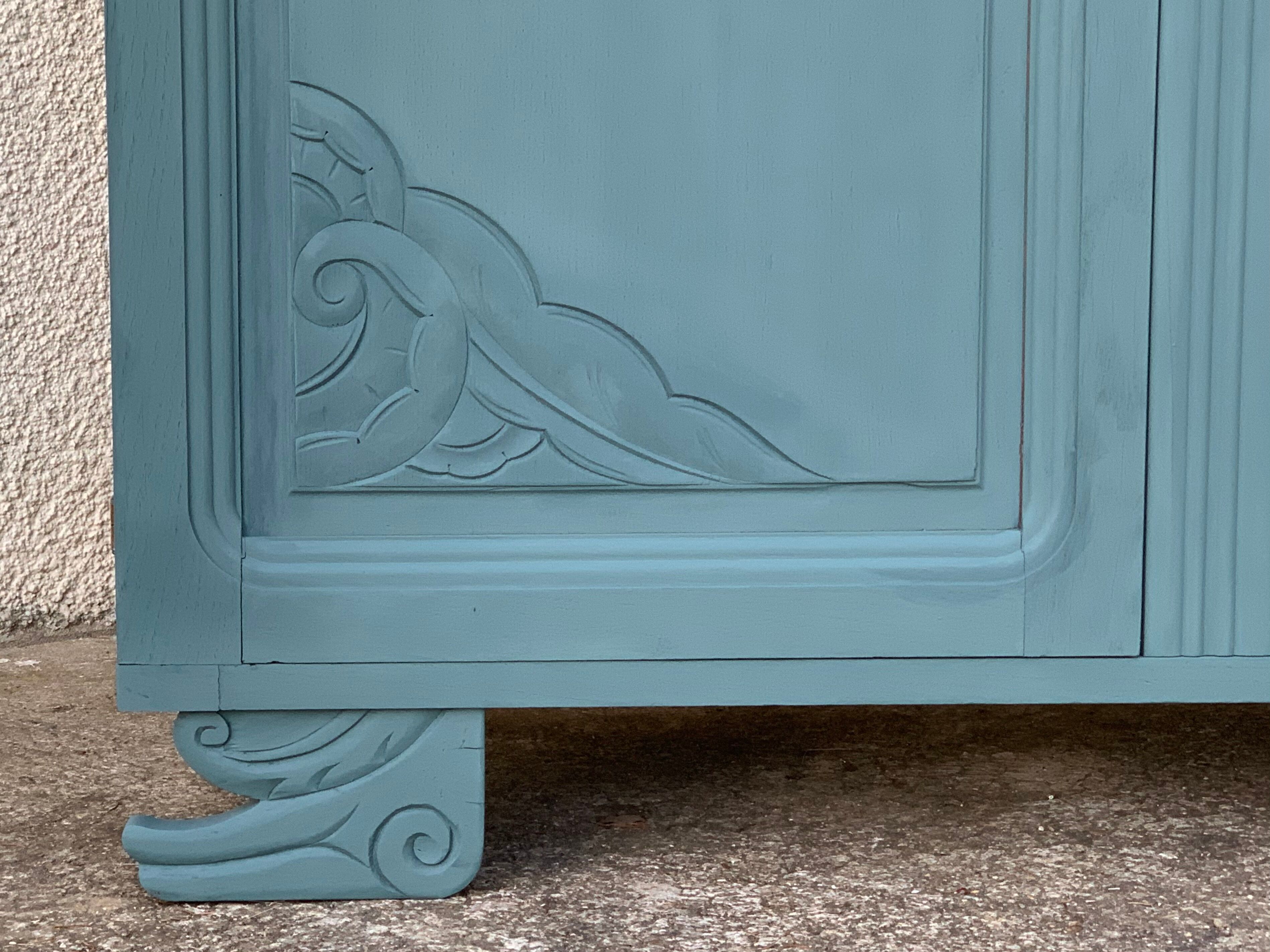Parisian art deco wardrobe blue gray 1930