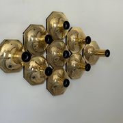 Set of 9 brass wall lights, Motoko Ishii for Staff Leuchten 1970