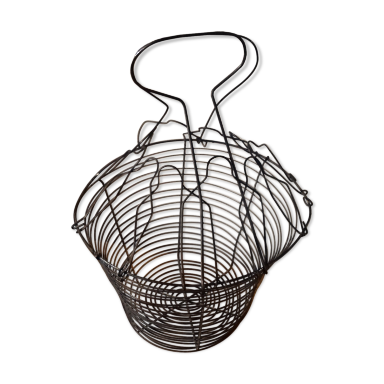 Salad basket opening star metal wire two handles