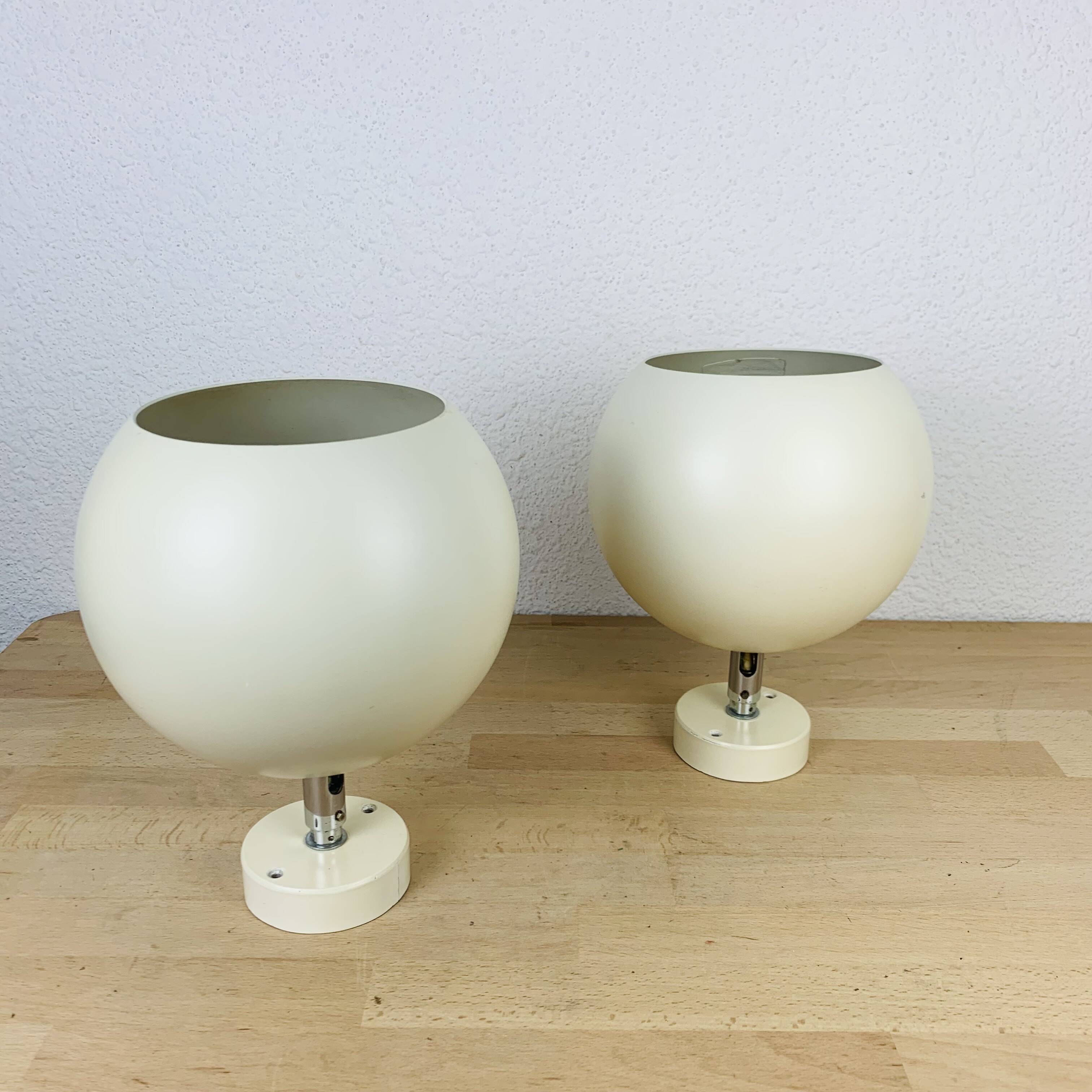 Paire d'appliques spots eyeball orientable, style space age, 70
