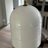 White metal pendant light - 70s/80s suede