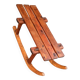 Rustic bench, old folk art, snow sled, Alps.
