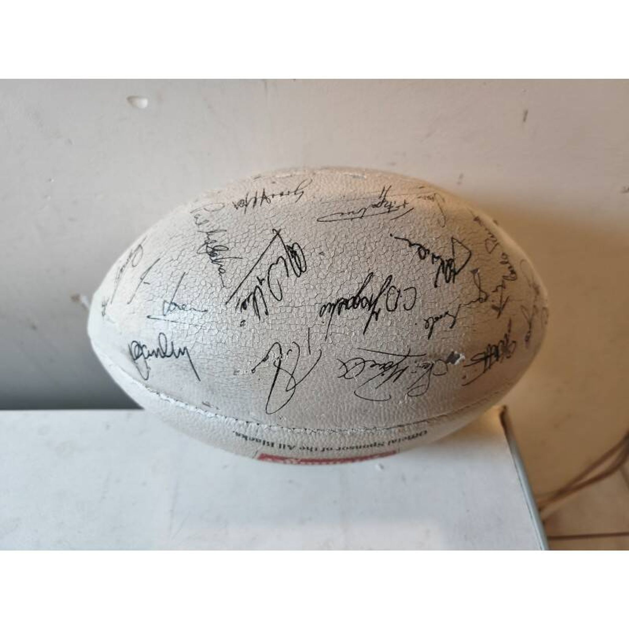 Ballon de rugby officiel coupe du monde 91 all blacks signé