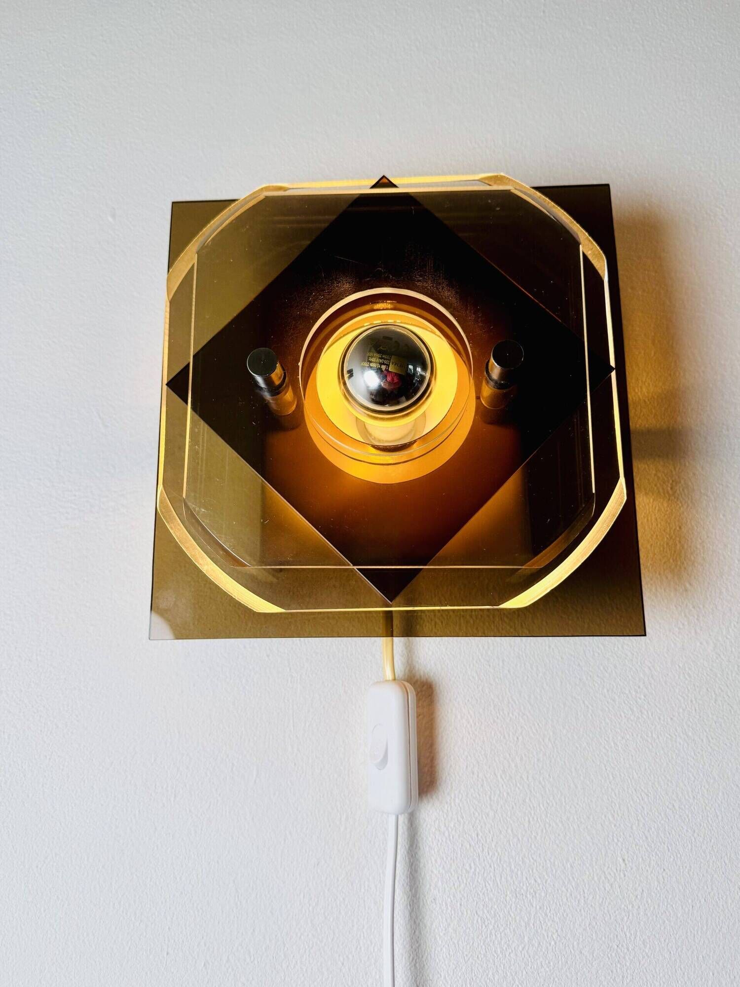 Geometric Space Age Wall Lamps In Layered Plexiglass By Herda Verlichting, The Netherlands 1970S