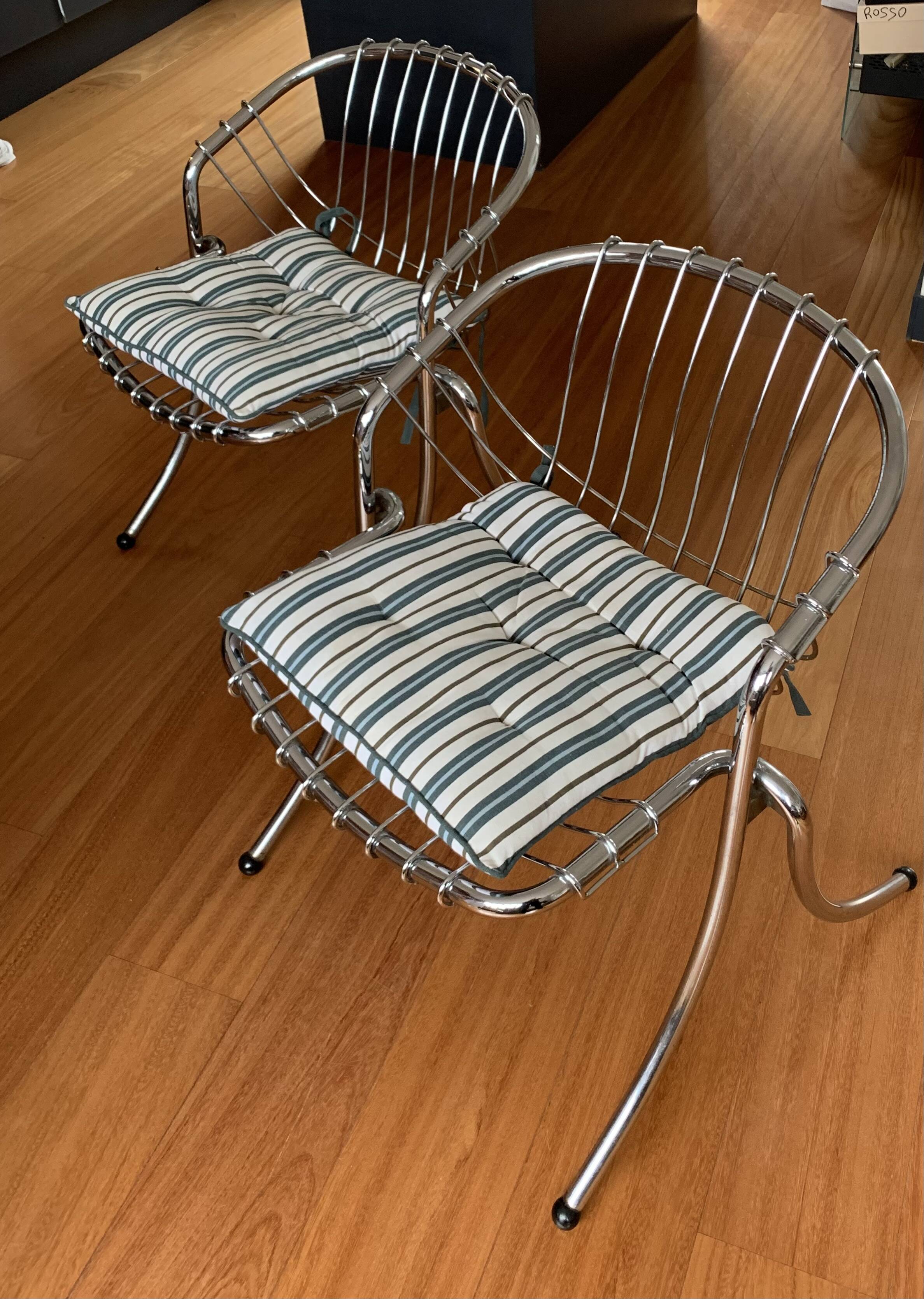 Paire de chaises " LYNN " fauteuils design Gastone Rinaldi éditée par RIMA
