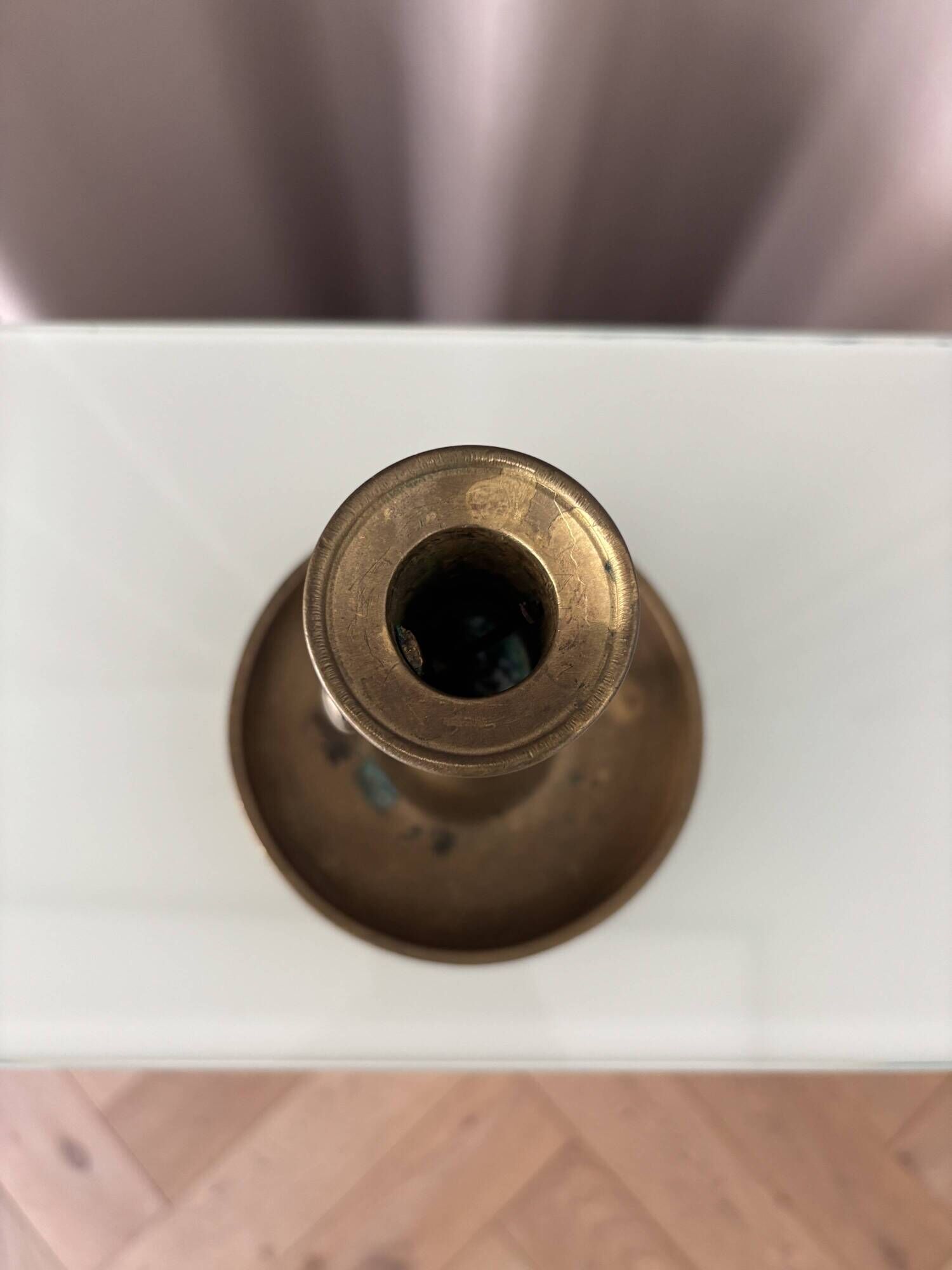 Vintage Adjustable Brass Chamber Candlestick