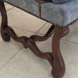 Pair of walnut armchairs - legs in sheep bone Louis XIII