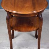 Round antique side table in mahogany