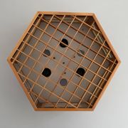 Lampe à encastrer en bois au design hexagonal, années 1970, Allemagne