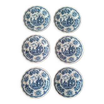 Set of six dessert plates