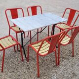 Table bistrot en marbre et fonte ancienne
