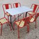 Marble and antique cast iron bistro table