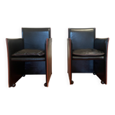 Mario Bellini- paire de fauteuils en cuir BREAK 401 pour CASSINA