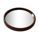 Scandinavian round mirror from the 70s brown plastic Finnmirror made in Finland