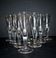 Portieux? Meisenthal? Set of 10 cut glass champagne flutes with flat sides from 1900.