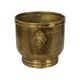 Large Hammered Brass Jardinière/Planter with Lion Heads