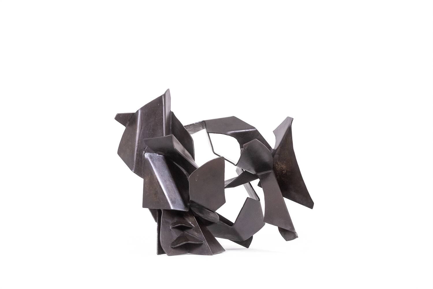 Jean Campa. Sculpture in cut patinated iron. 1980s.